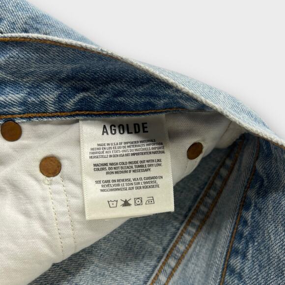 AGOLDE Riley High Rise Distressed Straight Crop Jean in Shatter Size 29 - Picture 8 of 11